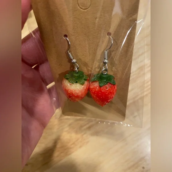 3/$10 Strawberry earrings - Picture 3 of 5